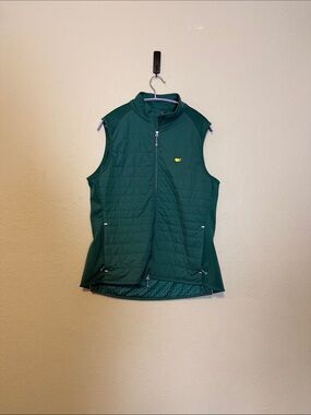 Masters Magnolia Lane Tech Green Sleeveless Full-Zip Puffer Vest Size Large